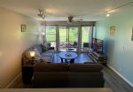 Living room is open to the kitchen